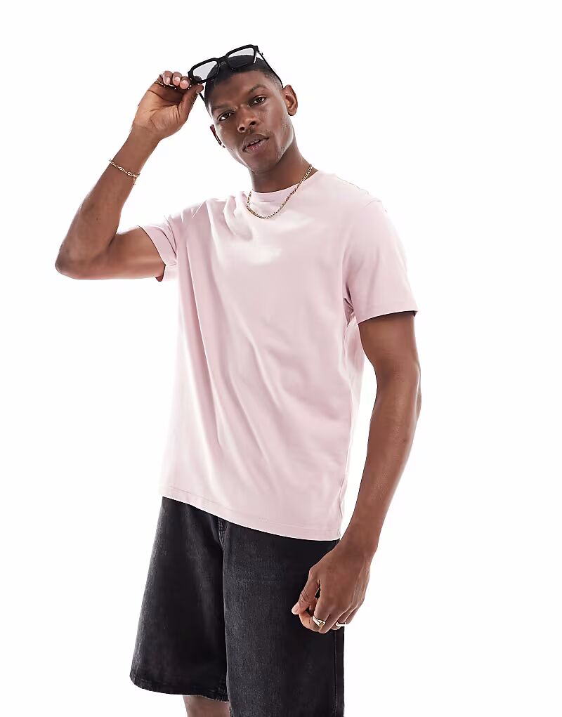 

Футболка ASOS DESIGN Essential с круглым вырезом розового цвета