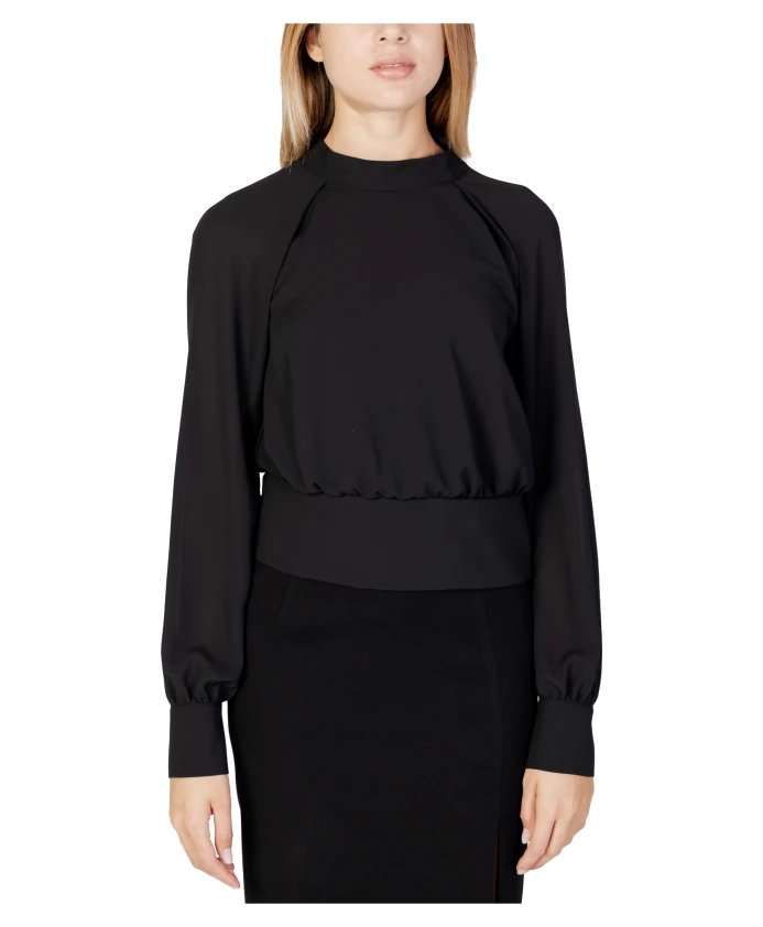 

Блузка с длинными рукавами, женская коллекция, полиэстер Sandro Ferrone, черный