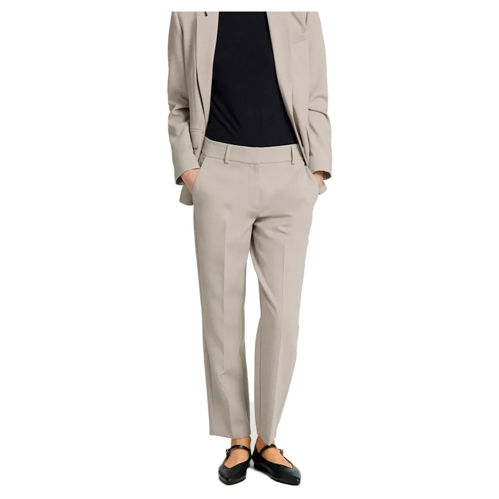 

Брюки Selected Rita-Ria Crop Fit, бежевый