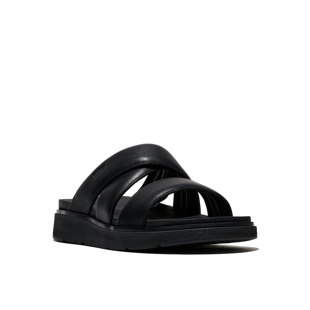 Мужские чёрные кожаные слайды Genff от Fitflop — фото 2