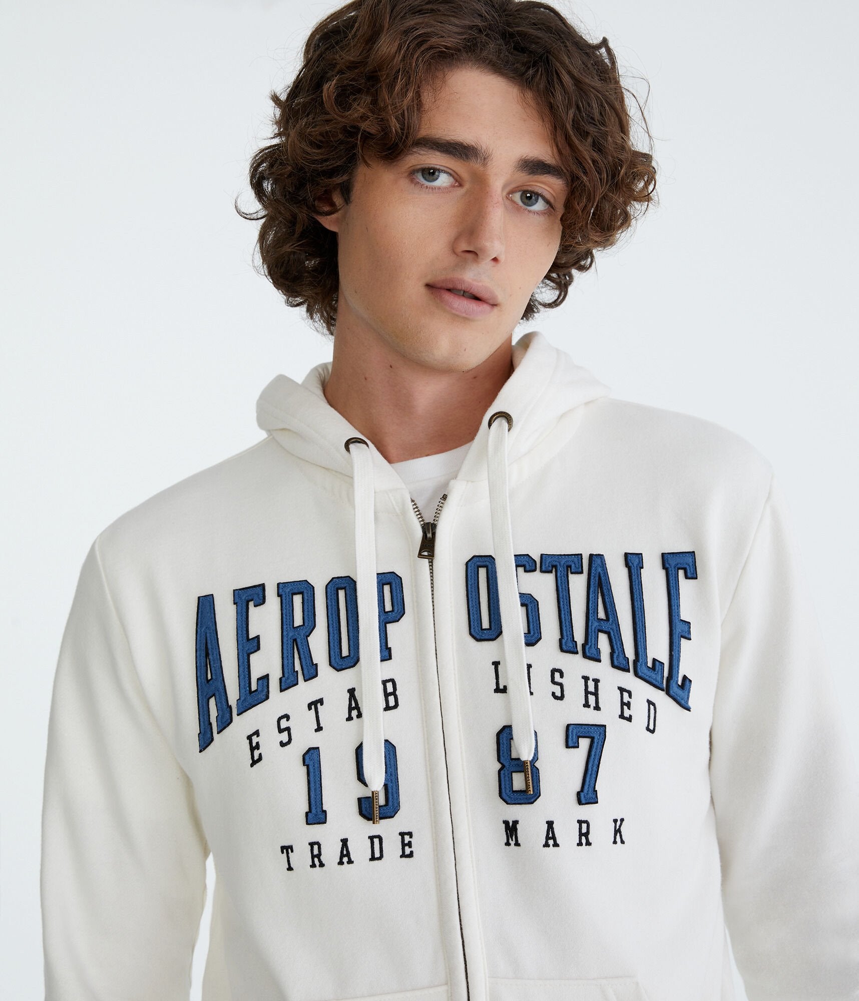 

Толстовка Aeropostale 1987 Heritage с застежкой-молнией на всю длину, белый