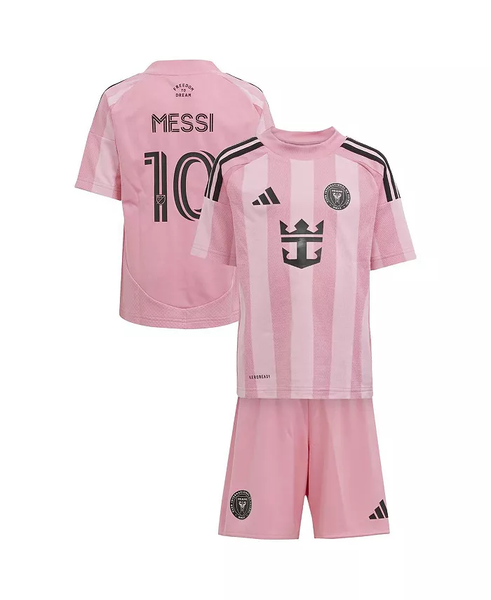 

Детская футболка Lionel Messi светло-розовая Inter Miami CF 2025 Euforia Mini Kit adidas