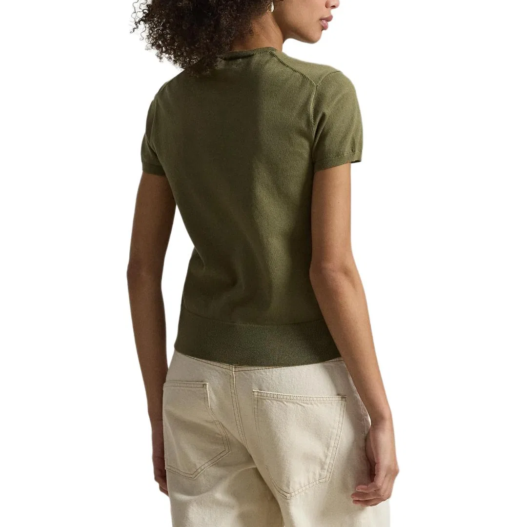 Свитер с круглым вырезом и коротким рукавом Polo Ralph Lauren, Willow Green — фото 4