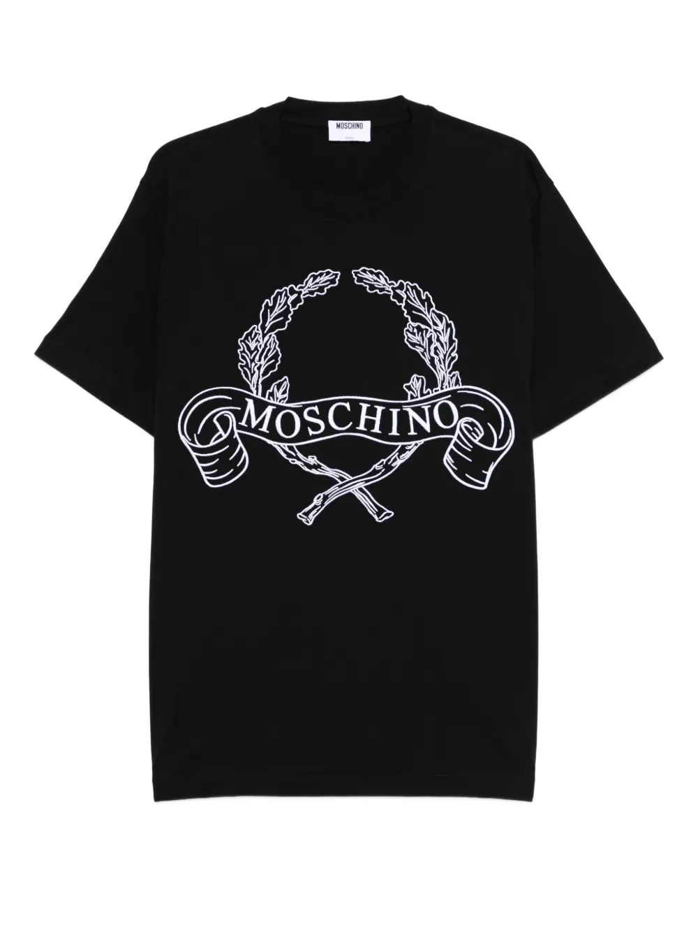 

Футболка с вышитым логотипом Moschino, черный