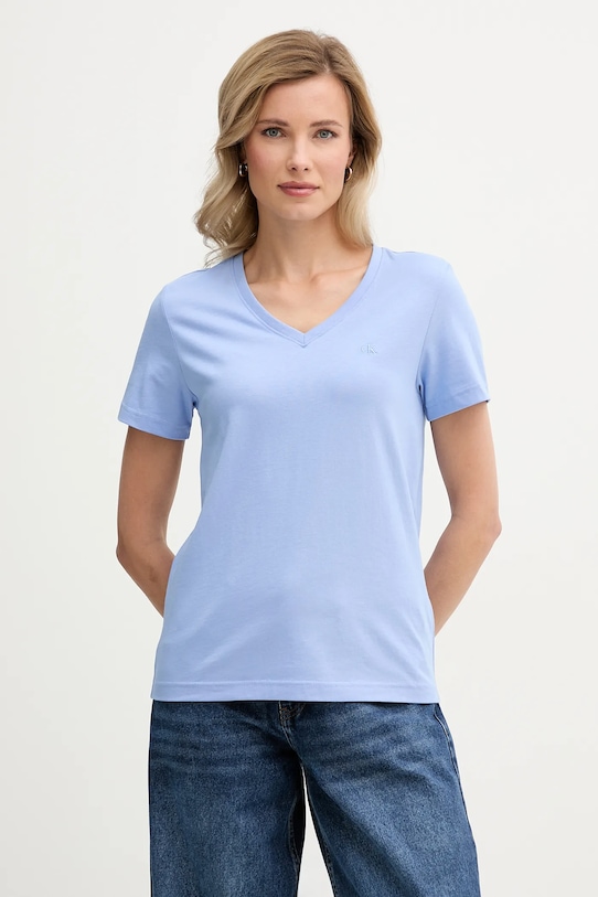 

Хлопковая футболка Calvin Klein Jeans, синий