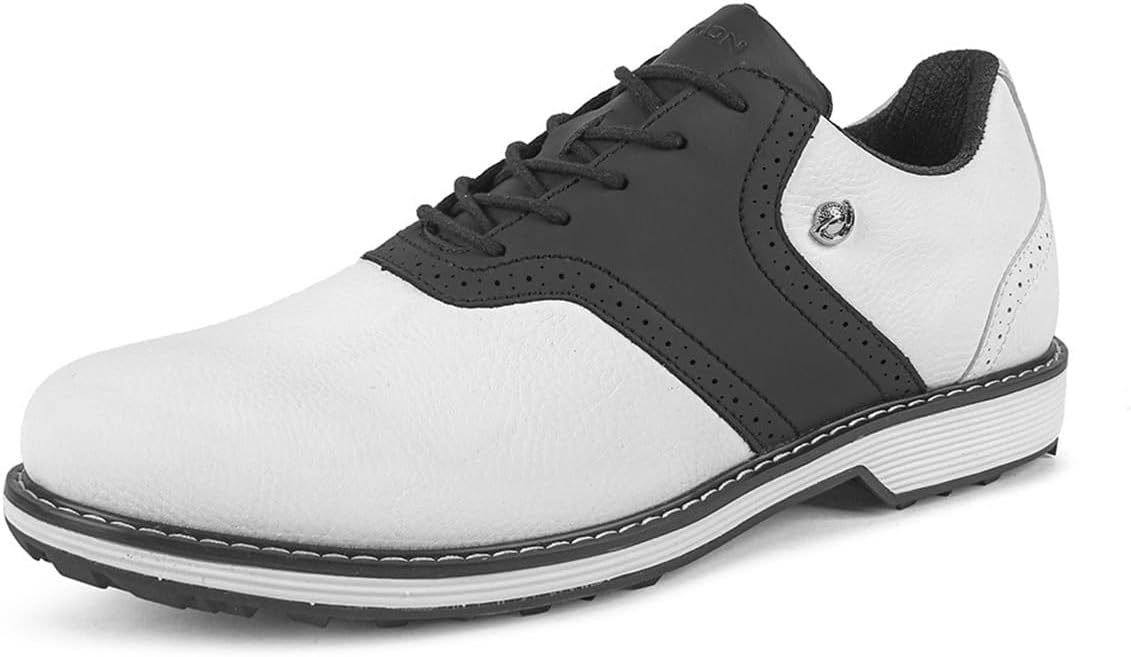 

Мужские спортивные туфли для гольфа VEACAM, удобная нескользящая кожаная повседневная обувь для гольфа, легкие кроссовки для прогулок, Natural