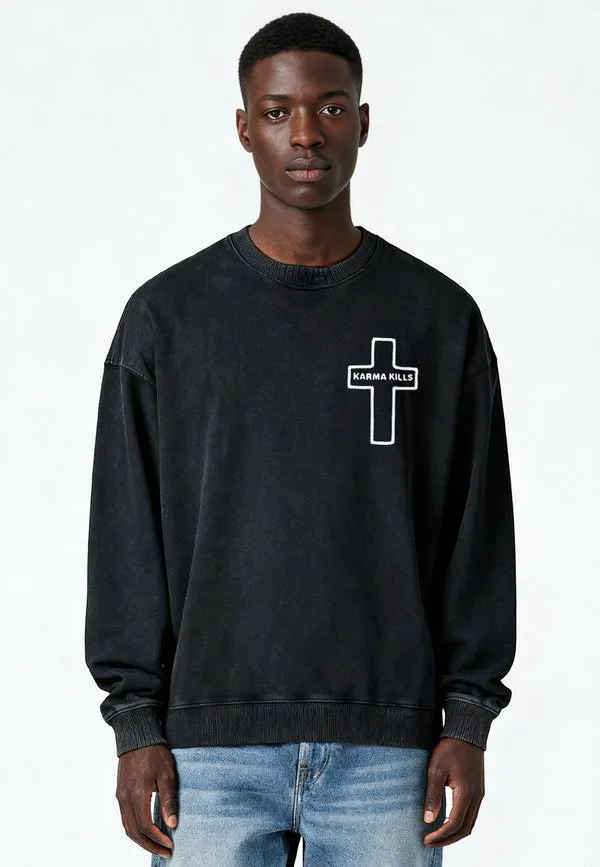 

Толстовка унисекс с вышивкой "карма" Mira Paris, Washed Black, Черный, Толстовка унисекс с вышивкой "карма" Mira Paris, Washed Black