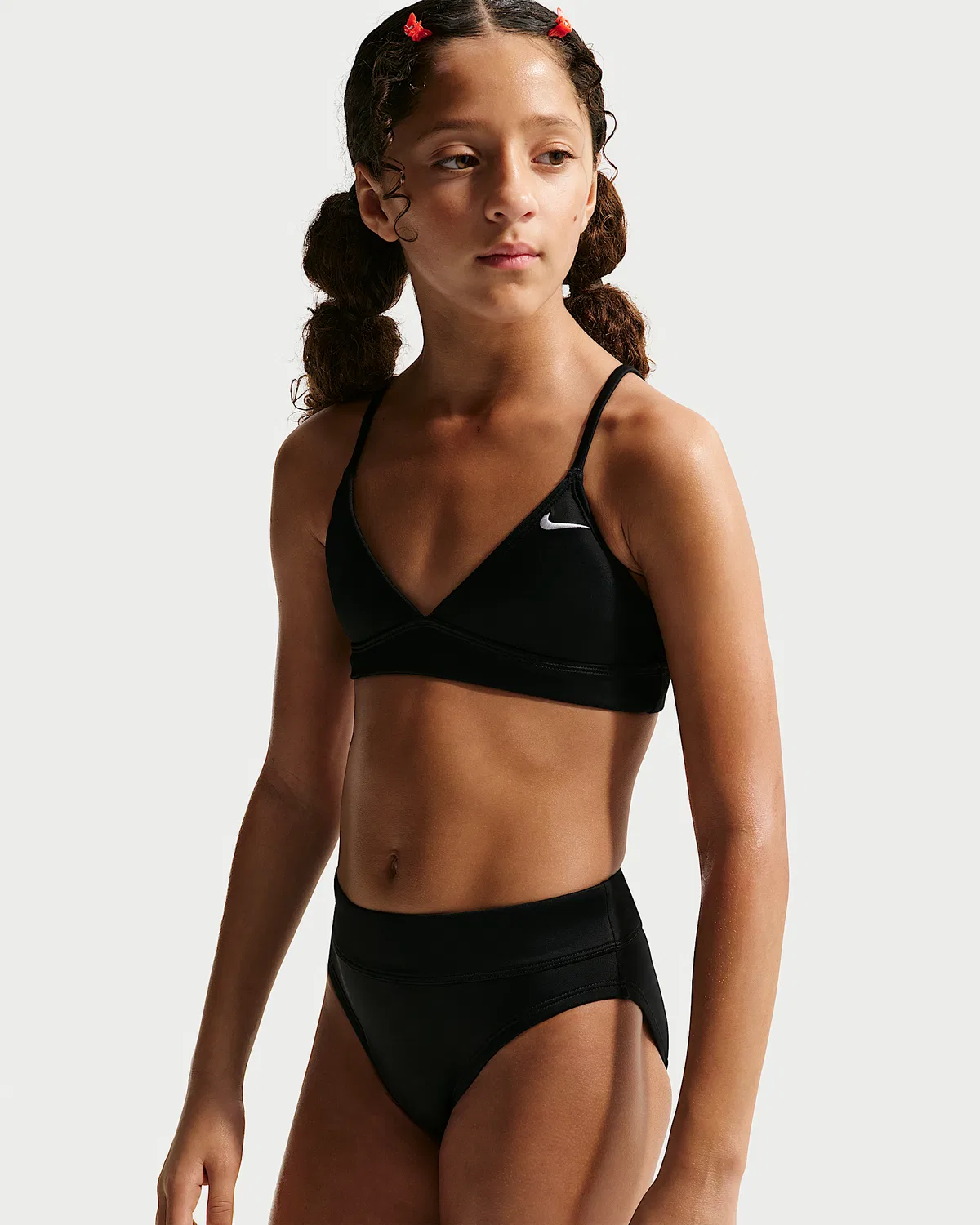 Детский (девочки) треугольный бикини-сет Nike Swim Effortless Essential, Black — фото 2