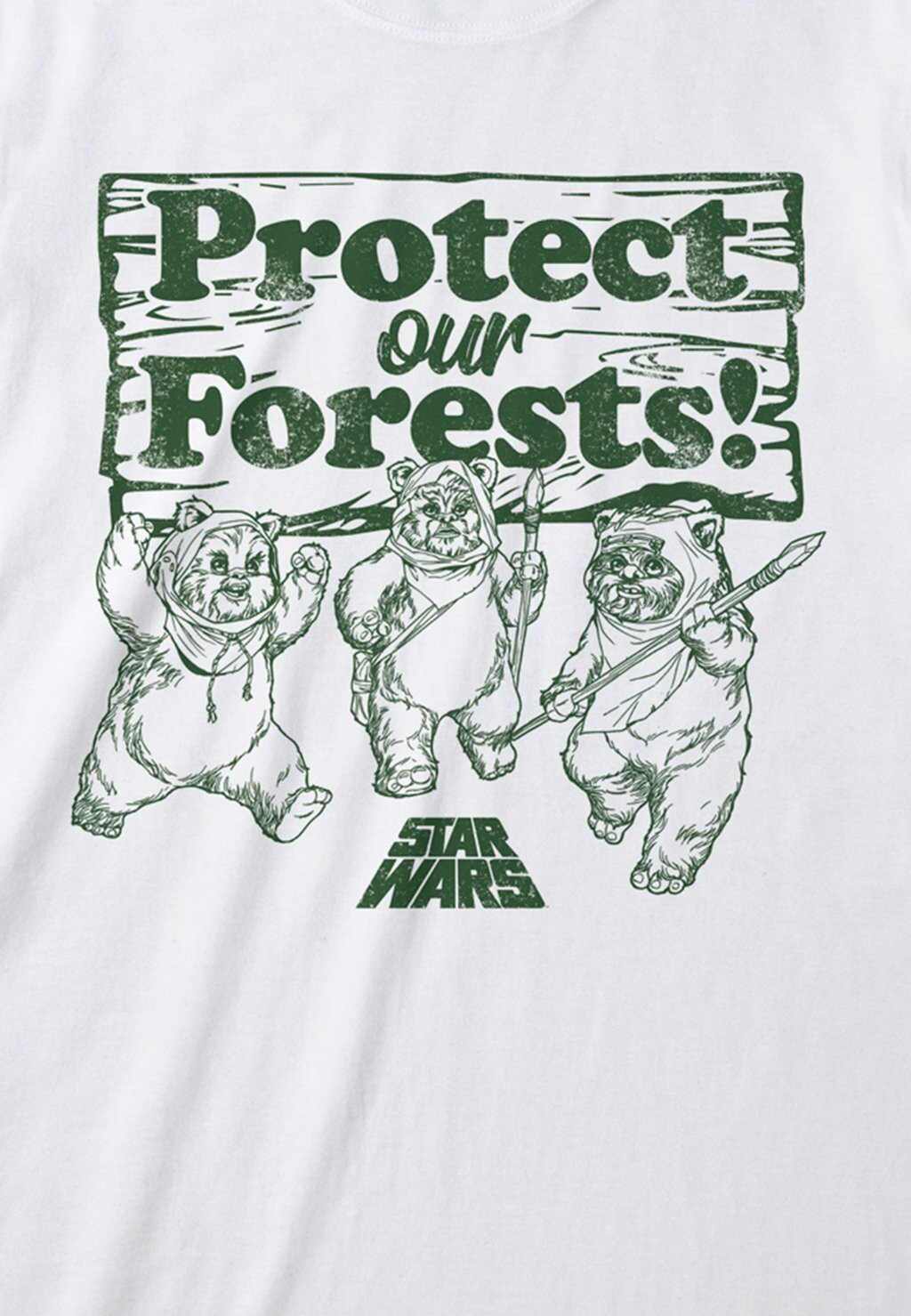 

Принт на футболке Star Wars Protect Our Forests Henry Tiger, белый