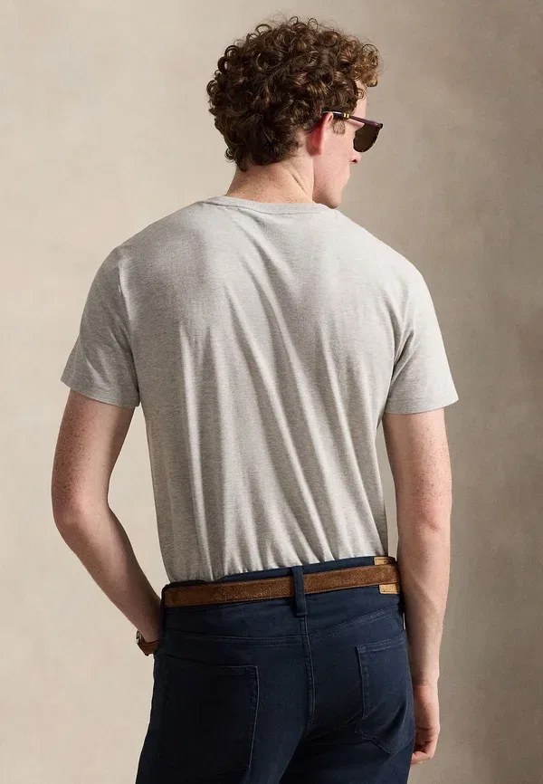 Футболка Polo Ralph Lauren Custom Slim Fit Jersey Crewneck, цвет весенний хизер — фото 3