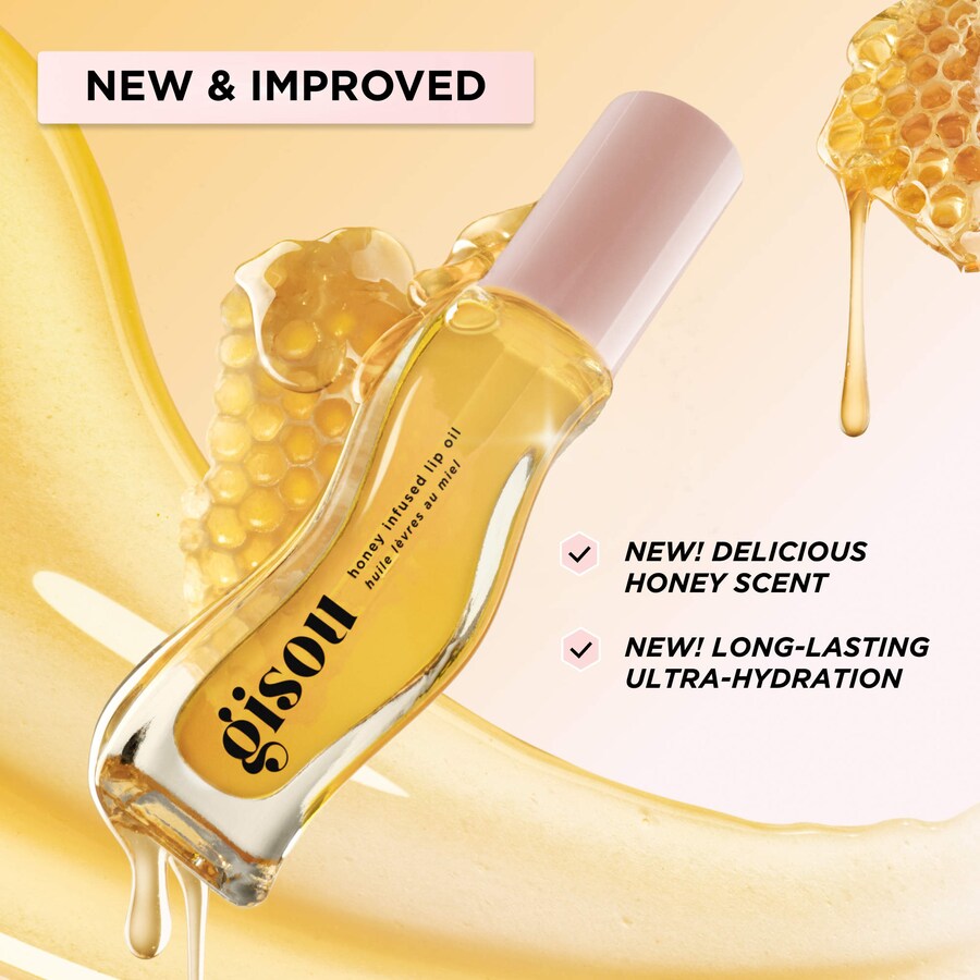 Увлажняющее масло для губ Gisou с медом Mirsalehi, оттенок Honey Gold — фото 3