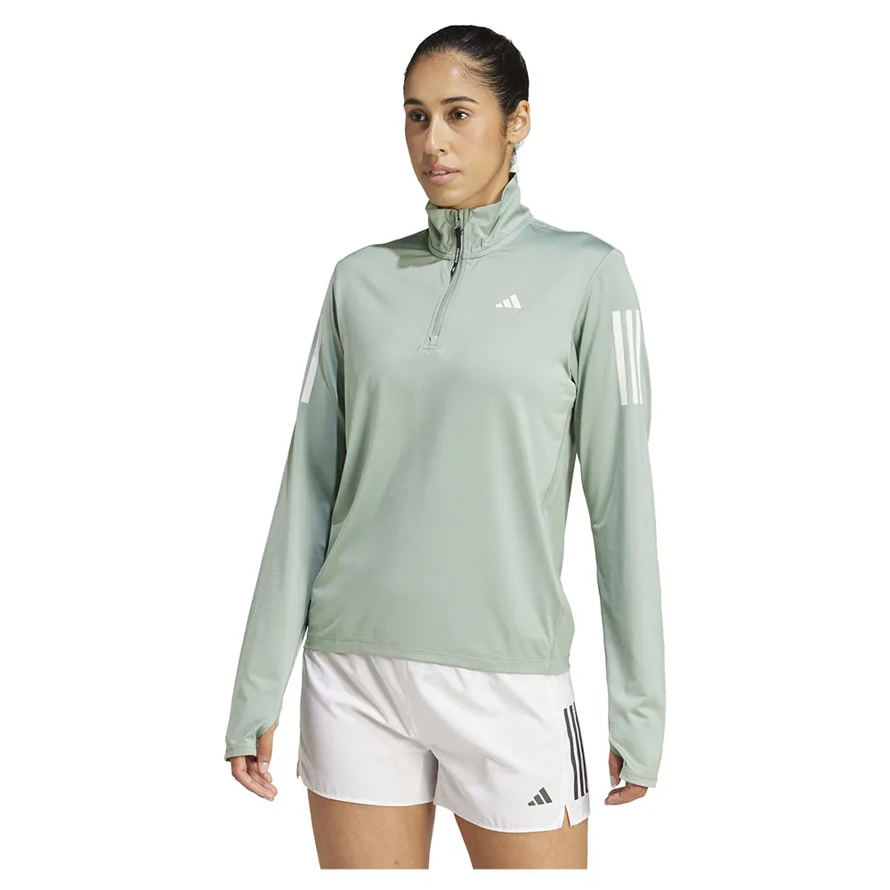

Толстовка adidas Own The Run half zip, зеленый