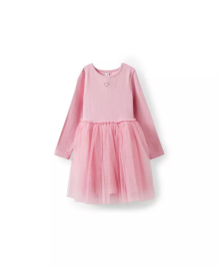 

Платье Harper с длинными рукавами для девочек COTTON ON, розовый