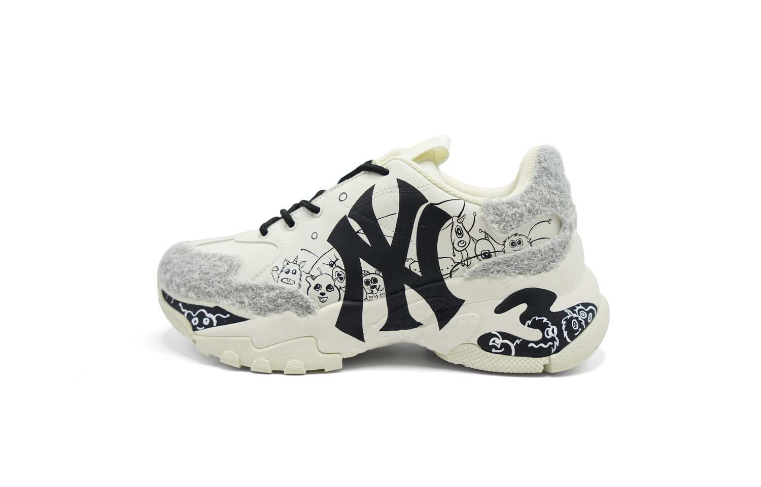 

Кроссовки MLB Chunky Sneakers Unisex Low-top Black/White, белый