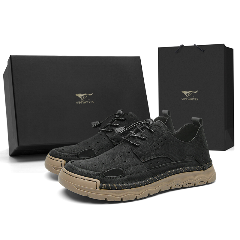 

Низкие повседневные туфли мужские SEPTWOLVES, Black (Standard Leather Shoe Size)