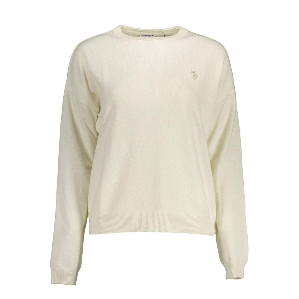 

Белый шерстяной женский свитер U.S. Polo Assn.