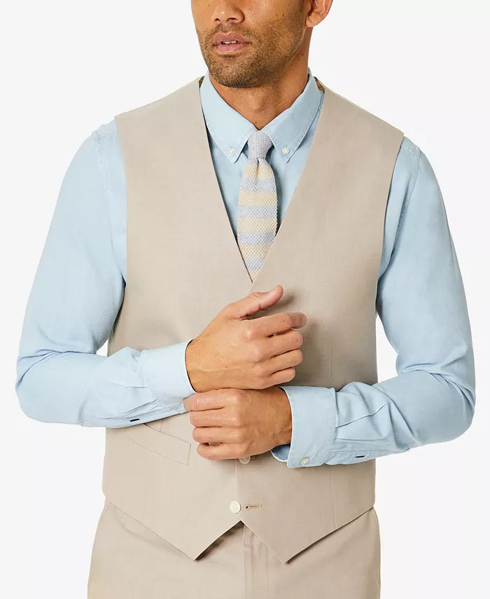 

Мужской жилет Modern-Fit TH Flex Stretch Chambray в составе костюма Tommy Hilfiger, коричневый/бежевый