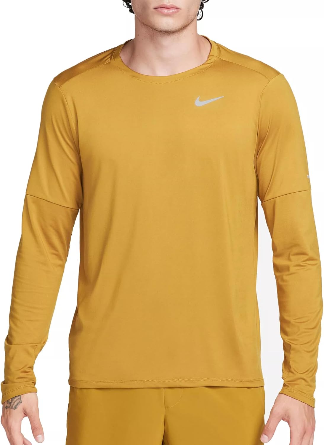 

Мужская беговая футболка Nike Dri-FIT Element с длинным рукавом и круглым вырезом, с отверстиями для больших пальцев, Bronzine