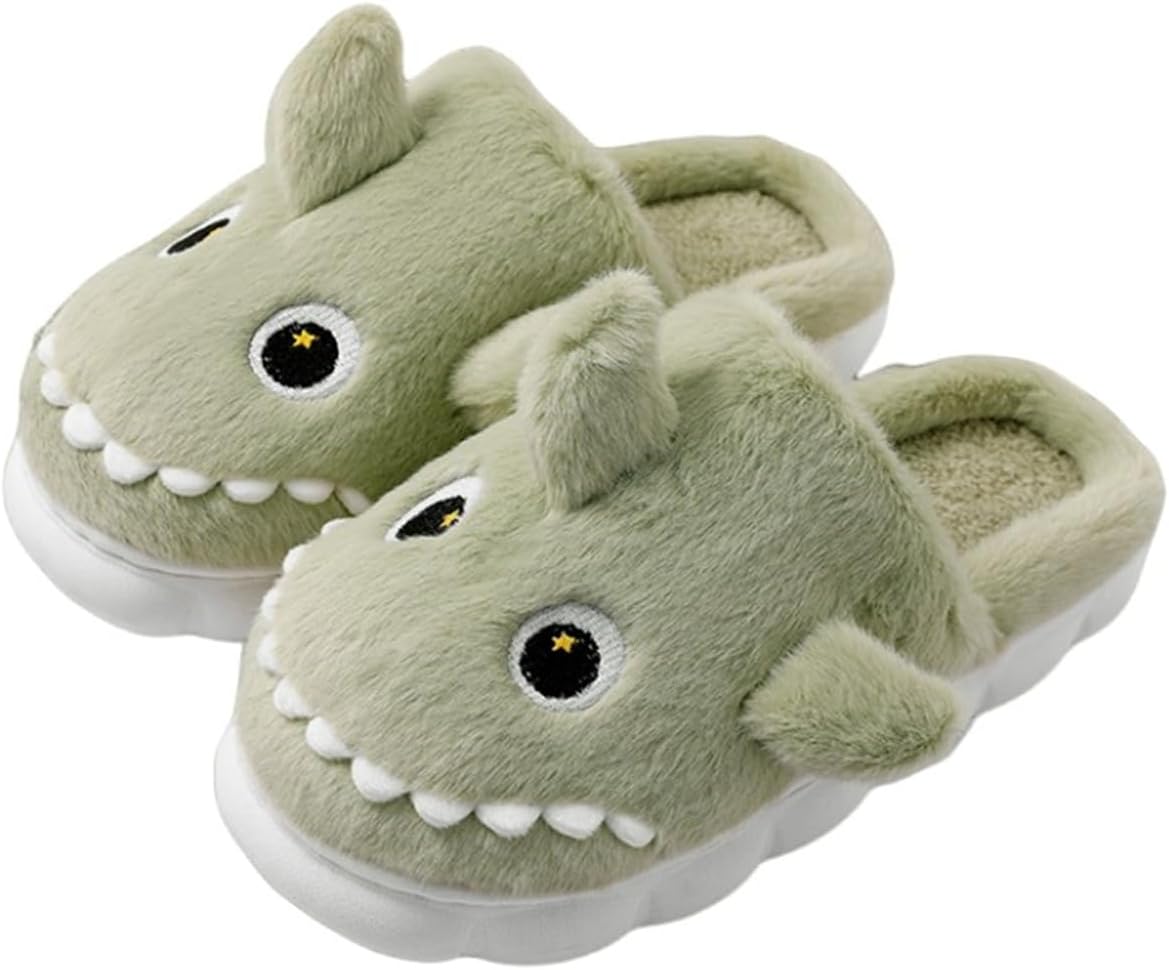 

Тапочки YUDISHOES для женщин и мужчин, тапочки с животными, милые тапочки-акулы, уютные теплые зимние хлопковые тапочки, зеленый