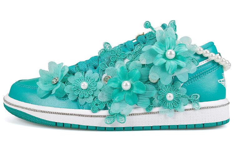 

Кроссовки Air JORDAN 1 Vintage Basketball Shoes Women's Low-Top Green White