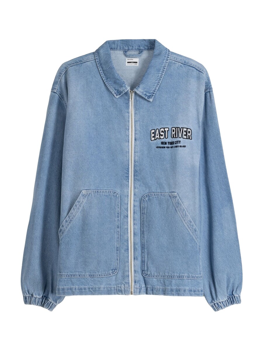 

Межсезонная куртка Bershka, синий деним