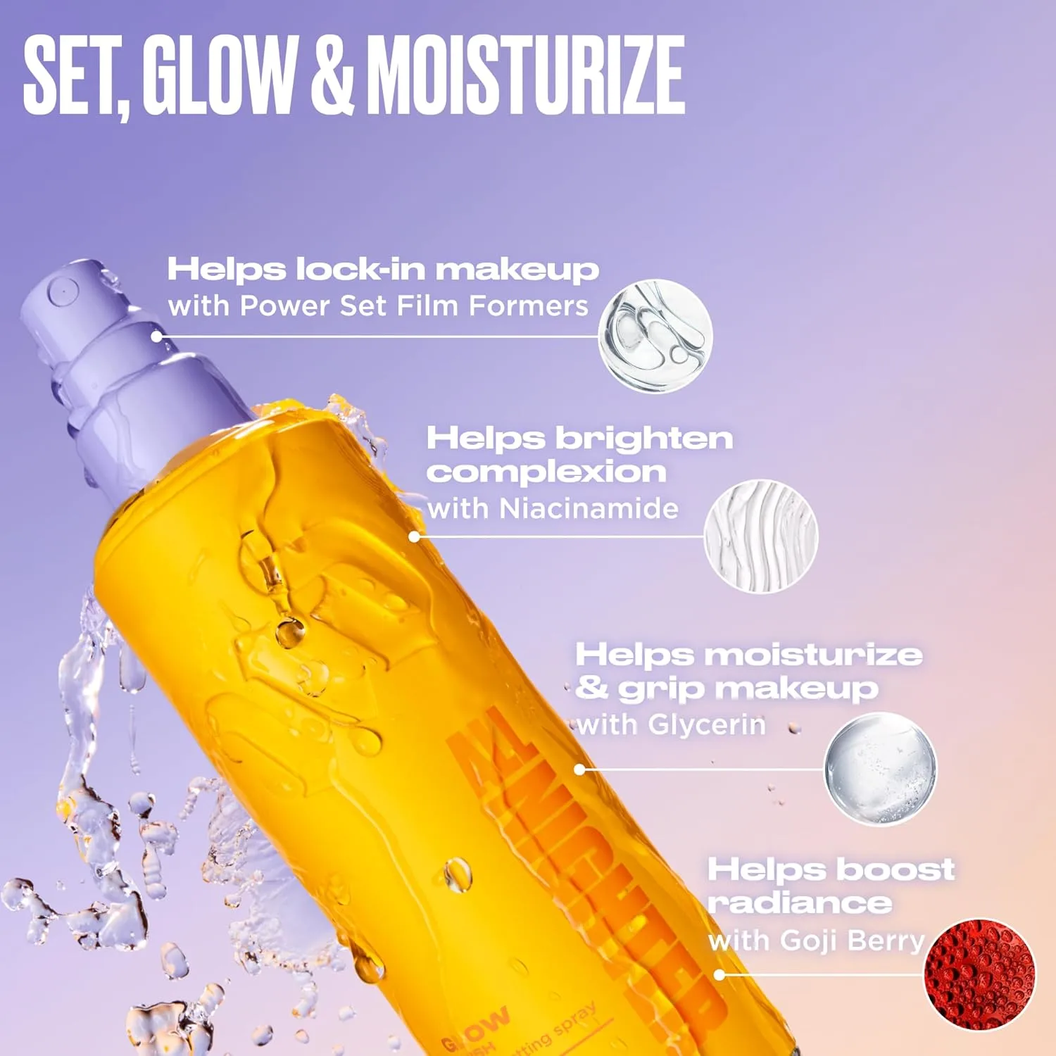 Urban Decay All Nighter Dewy Face Primer и Glowy Finish Makeup Setting Spray набор - All Nighter Waterproof Setting Spray (118 мл) и Primer для стойкого макияжа (30 мл) — фото 4