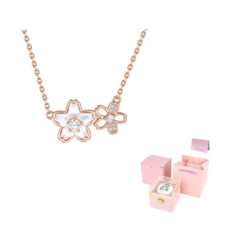 

Disney Колье из стерлингового серебра 925 пробы для женщин, розовое золото