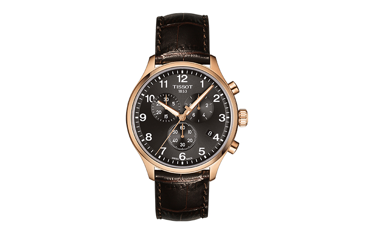 

TISSOT Часы Speed Run Series Quartz Movement Men's Watch Watch 45mm Black Dial Stainless Steel Case Leather Strap, Black Dial