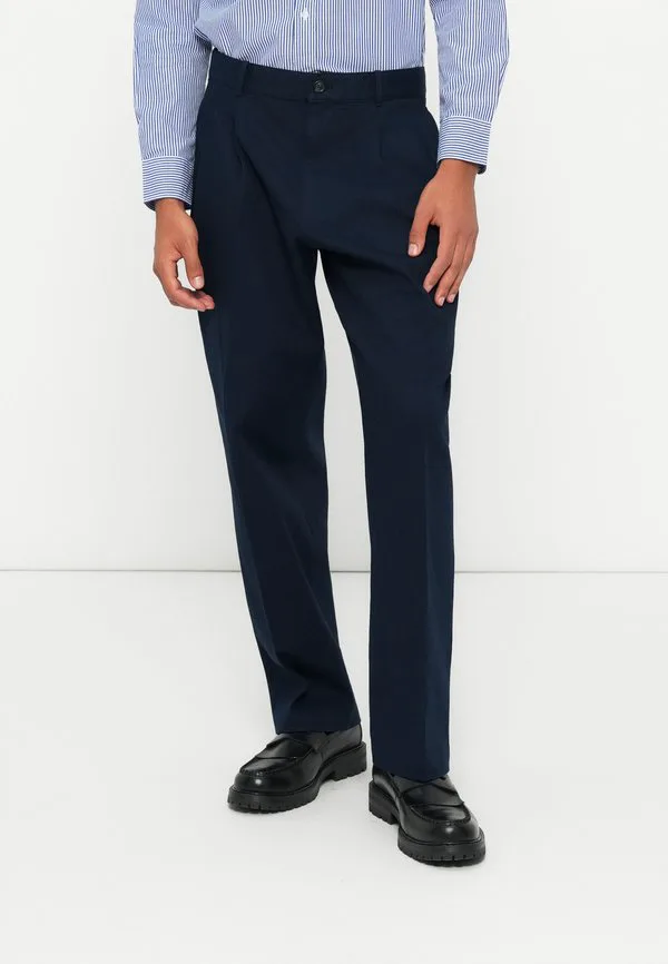 Широкие брюки-чиносы из плиссированной саржи Tommy Hilfiger, Dark Night Navy