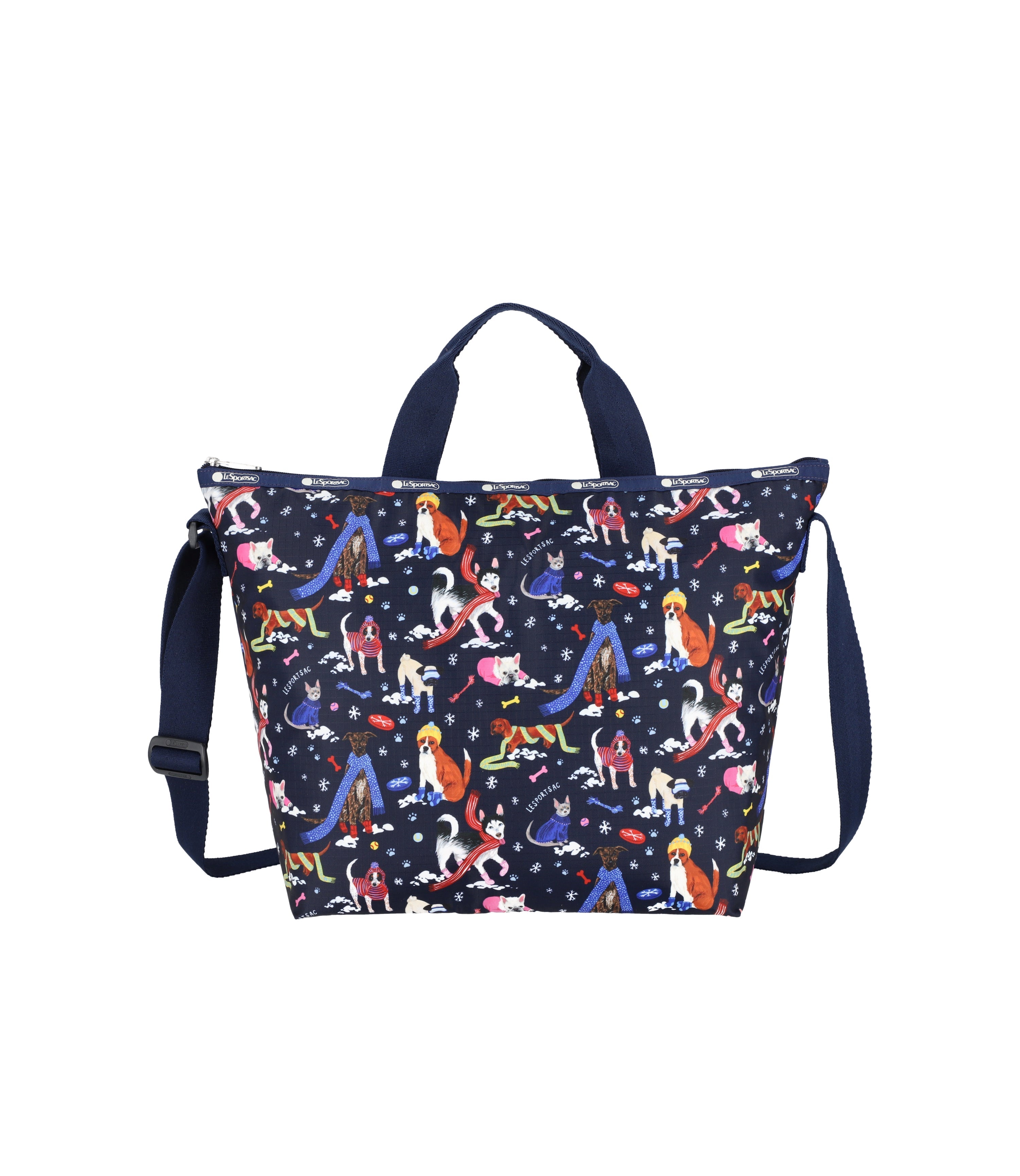 

Роскошная удобная сумка-тоут LeSportsac, цвет snowy pups print, Белый, Роскошная удобная сумка-тоут LeSportsac, цвет snowy pups print