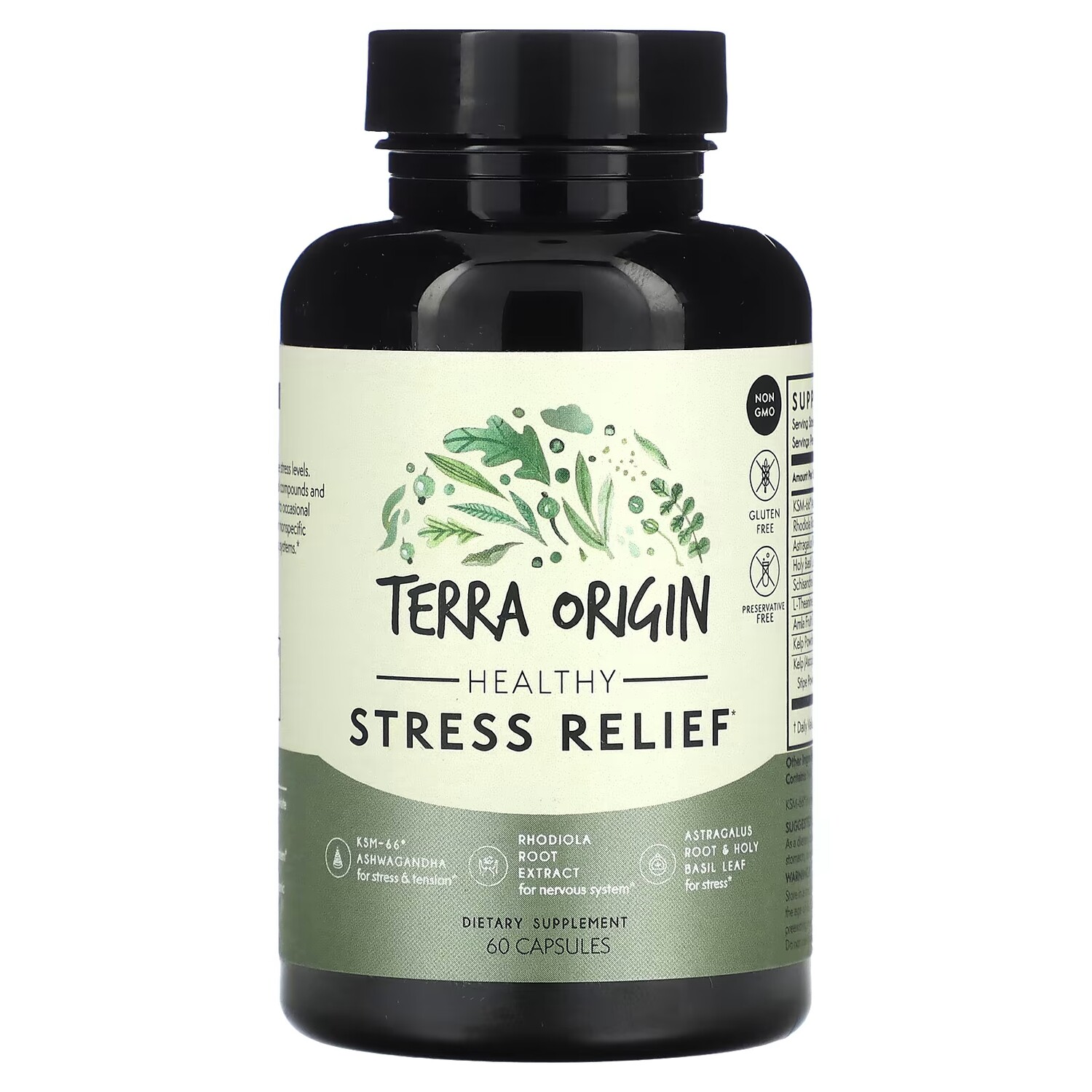

Здоровое снятие стресса Terra Origin Stress Relief, 60 капсул