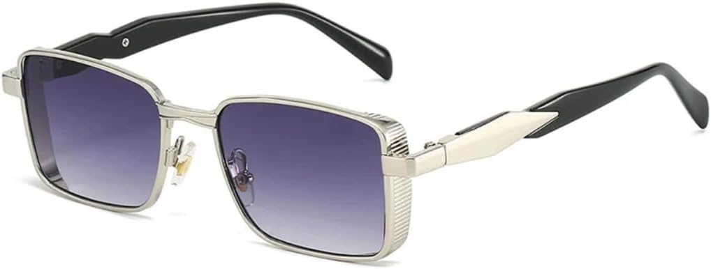 

Металлические солнцезащитные очки для женщин, роскошные винтажные солнцезащитные очки в стиле стимпанк для мужчин, очки для вождения на открытом воздухе VVTWSSW, Silver-gray