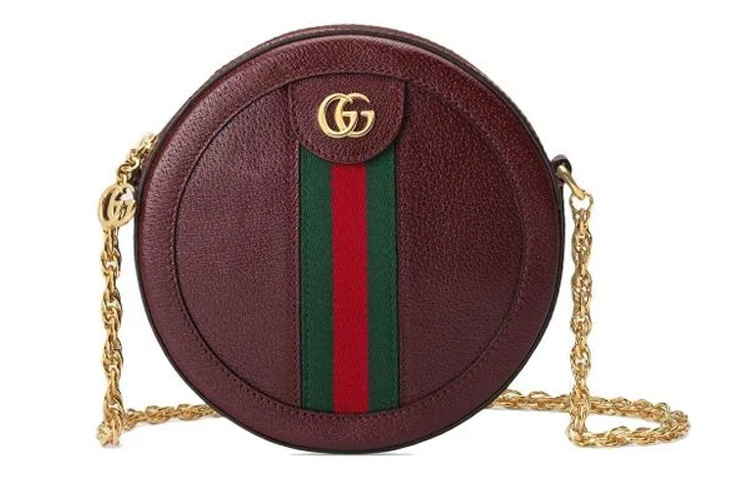 

GUCCI Сумка через плечо, мини, женская, кожаная, темно-красная