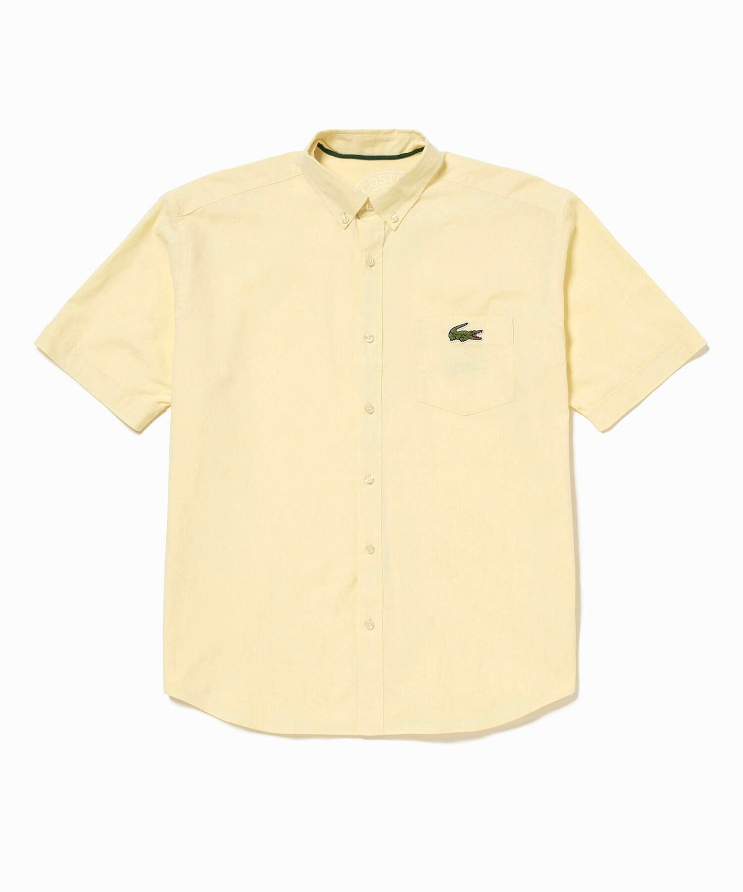 Рубашка с коротким рукавом и пуговицами из выстиранной оксфордской ткани LACOSTE, Yellow — фото 4
