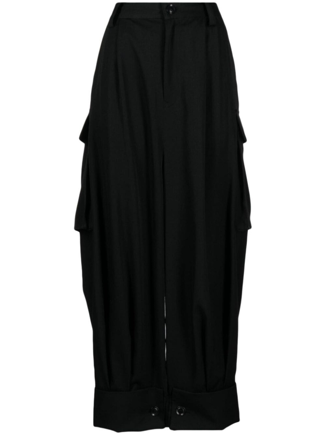 

Yohji Yamamoto шерстяные брюки с низким шаговым швом, черный