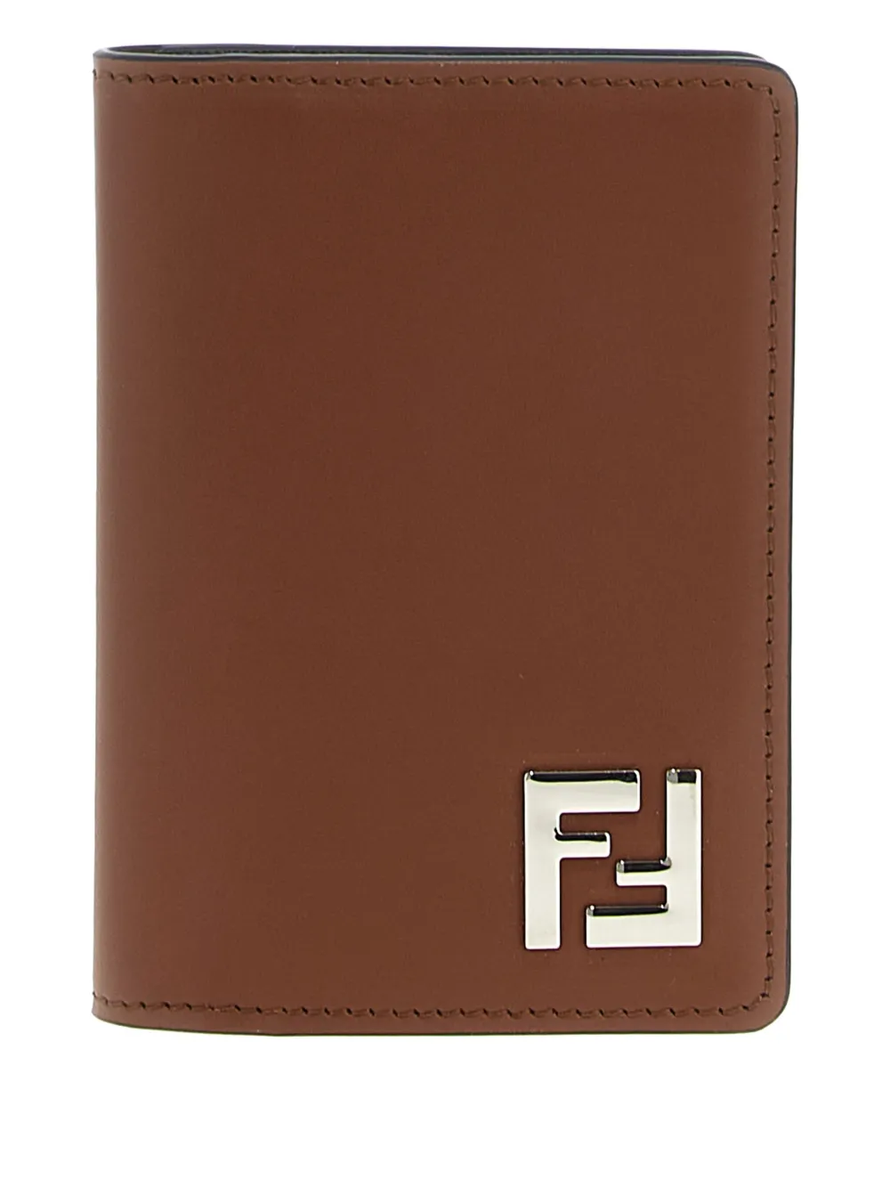 

Кожаный кошелек с логотипом FENDI, коричневый