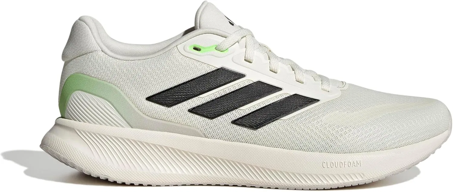 Мужские беговые кроссовки Adidas Runfalcon 5, Off White Core Black Lime Burst — фото 2