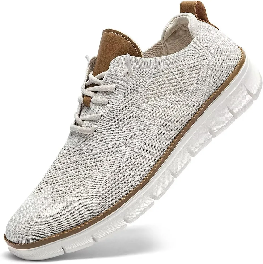 

Мужские повседневные туфли Kundork, удобные для ходьбы, сетчатые, легкие и дышащие кроссовки, бежевый