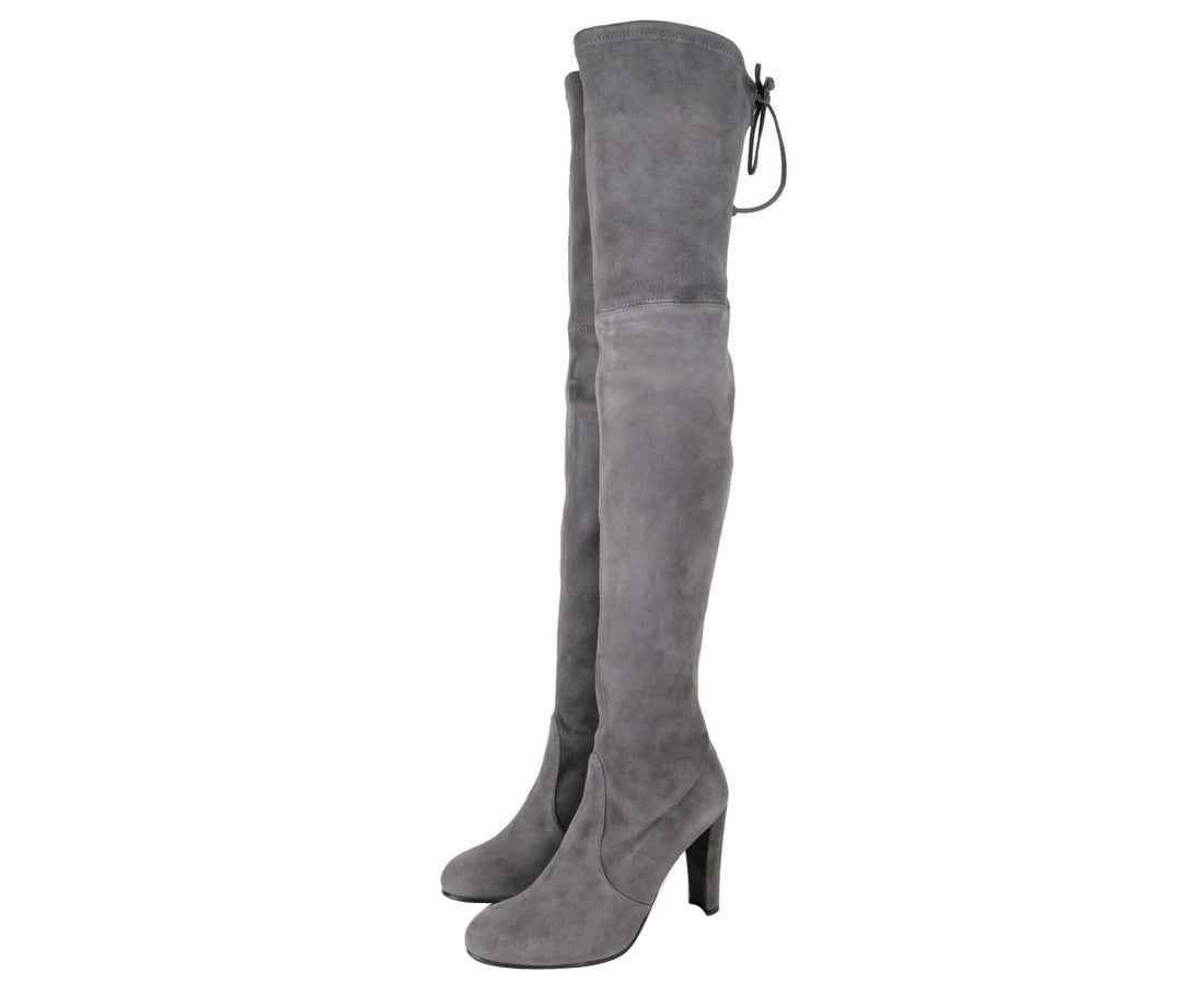 Stuart Weitzman Женские сапоги Highland Suede выше колена, Slate — фото 4