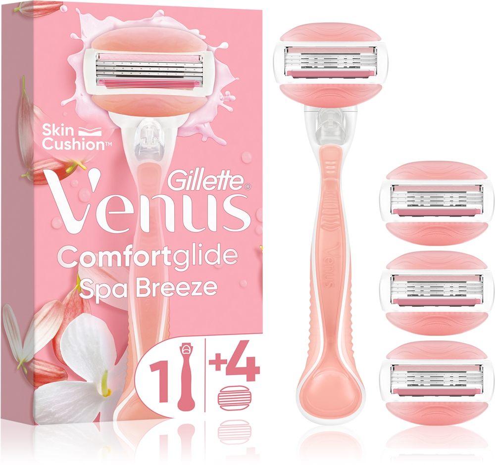 

Бритва Venus ComfortGlide Spa Breeze для женщин + запасные лезвия Gillette, 4 шт