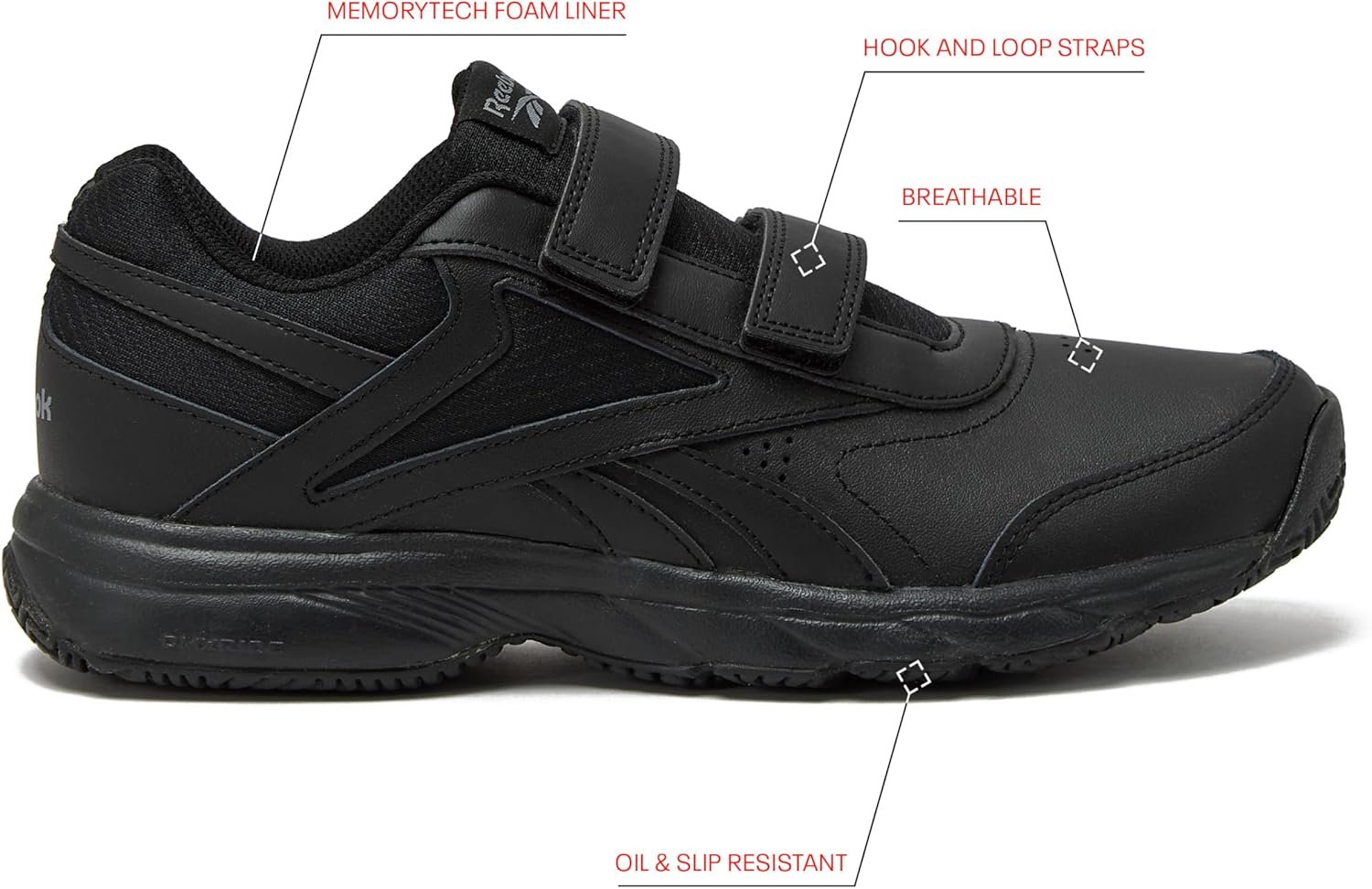 Мужские прогулочные кроссовки Reebok Work N Cushion 4.0, серый/черный — фото 2