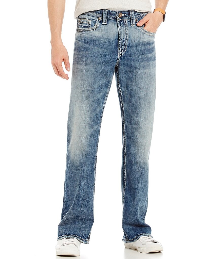 

Silver Jeans Co. Джинсы Craig Stretch Easy Fit с потертостями и эффектом потертости Bootcut, синий