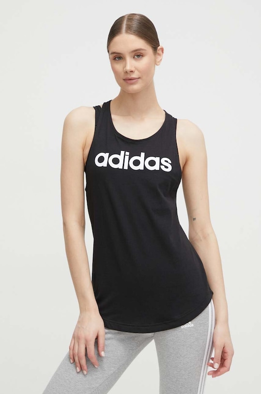 

Хлопковая майка Essentials Adidas, черный