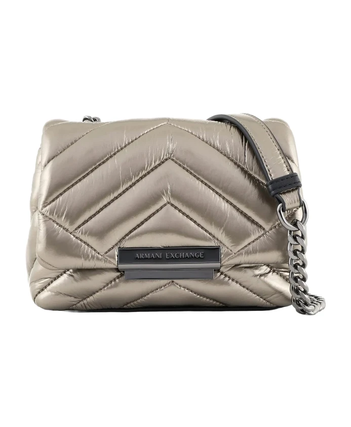 

Сумка через плечо с застежкой логотипом Armani Exchange, серый