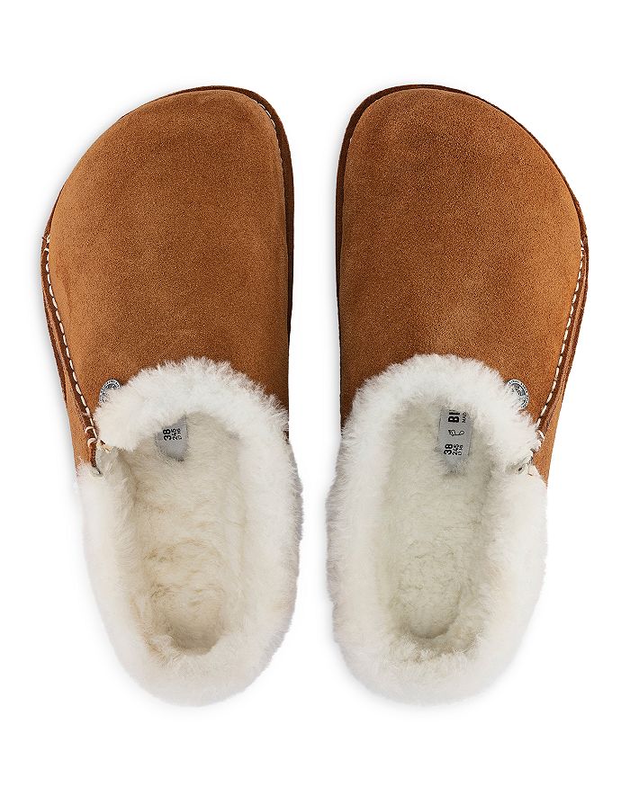Мужские тапочки-сабо из овчины Zermatt Birkenstock, коричневый — фото 2