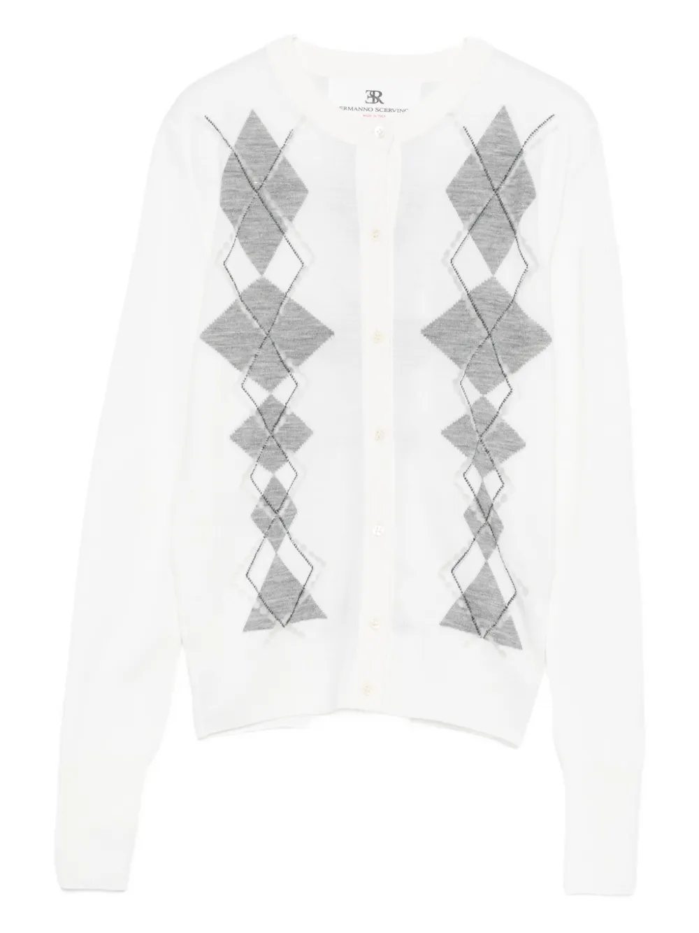 

Кардиган с ромбовидным узором Ermanno Scervino, белый