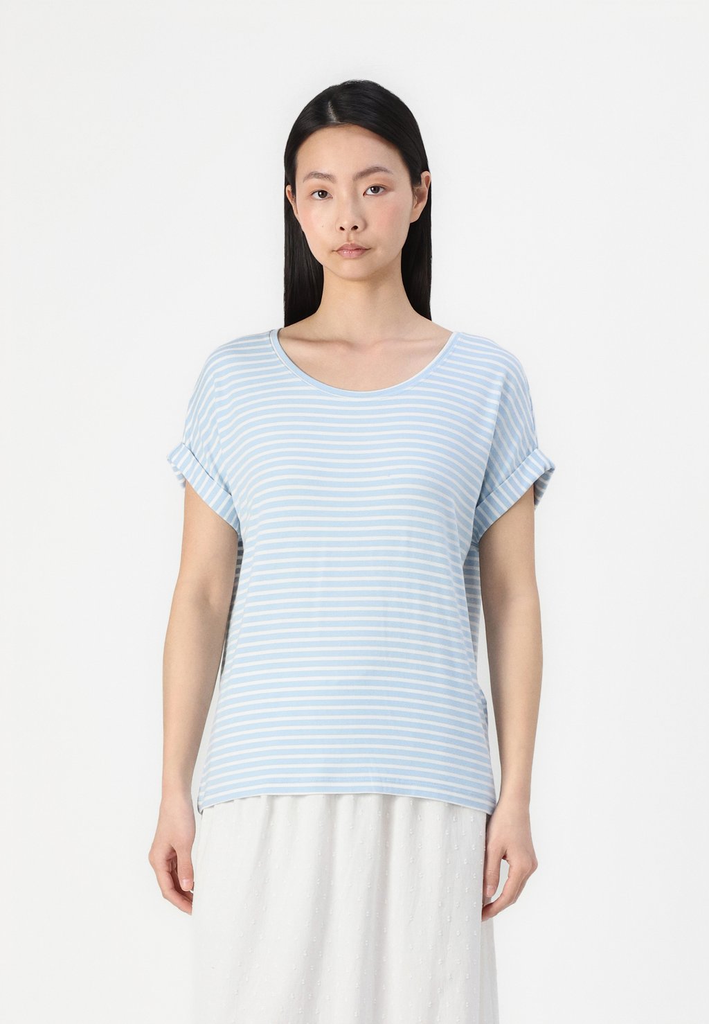 

Футболка с принтом MOSTER STRIPE O NECK ONLY, светло-голубой