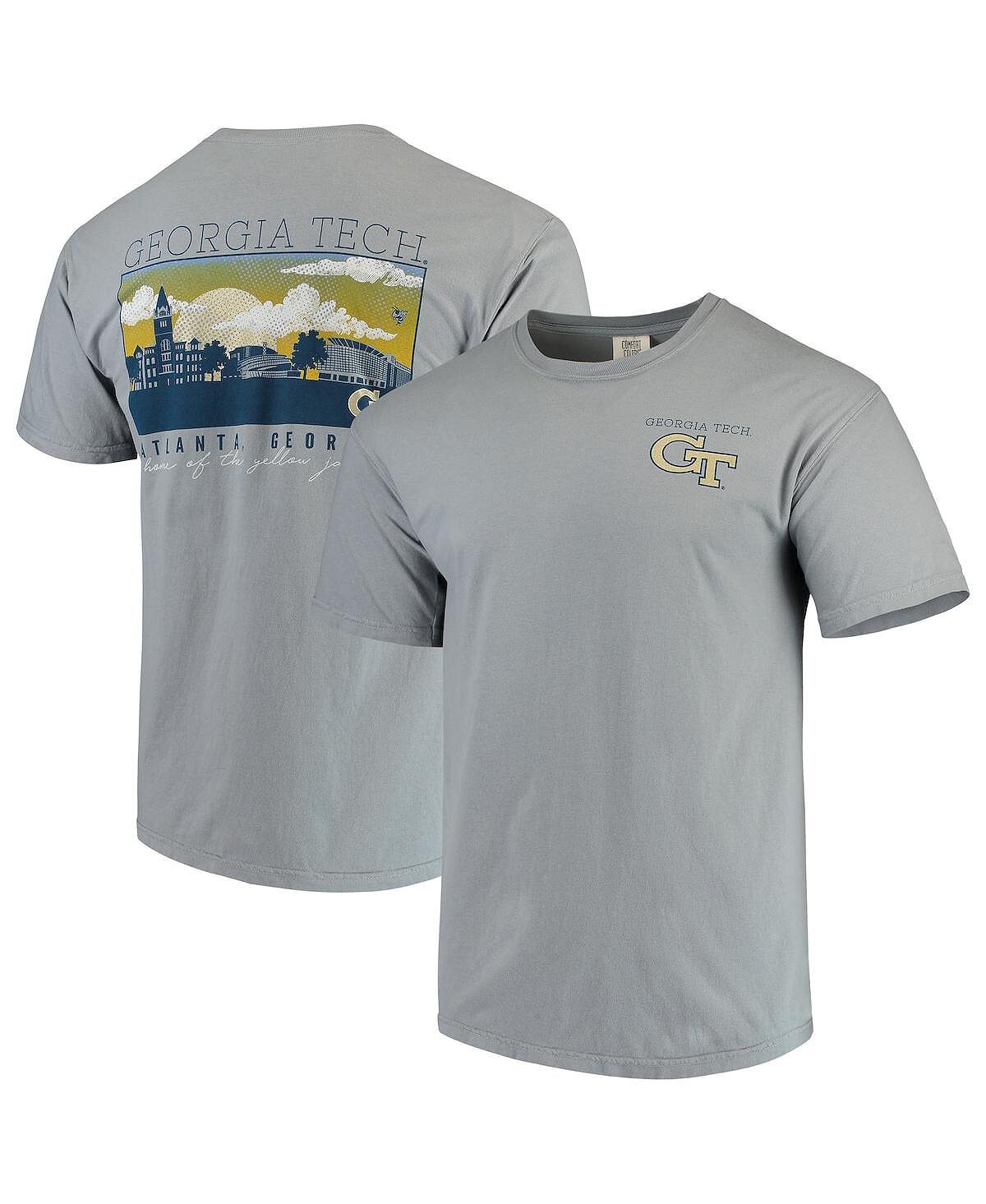 

Мужская серая футболка Georgia Tech Yellow Jackets Team Comfort Colors Campus Scenery Image One