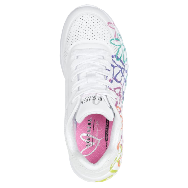 Skechers Kids JGoldcrown Uno Lite Metallic Joy x Low top детские повседневные кроссовки White для детей от 3 до 7 лет — фото 3