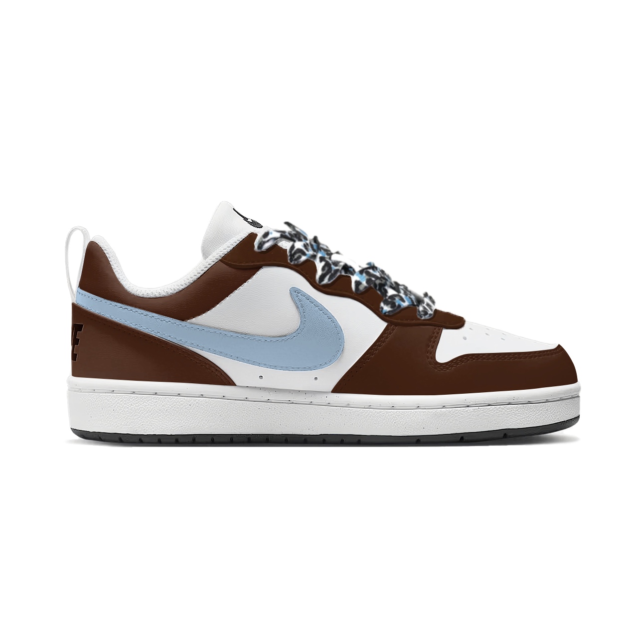 Court Borough Sugar Blue Leopard Low top Skateboard Shoes Kids' Nike, коричневый — фото 3
